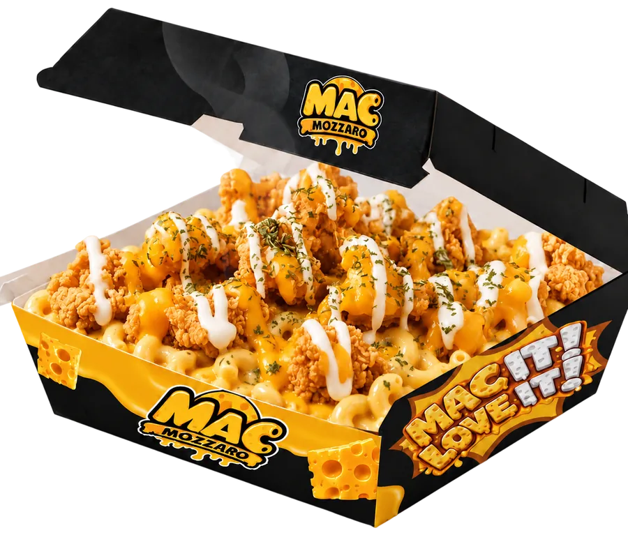 Mac Mozzaro Chicky Cheese dengan ayam crispy